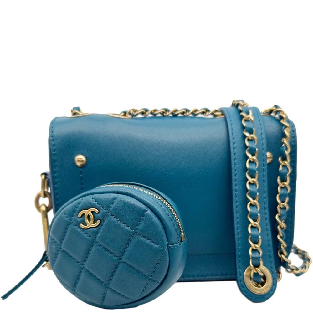 Chanel  Multi Pouching Flap With Coin Purse Quilted Calfskin Leather Crossbody B - Picture 3 of 12